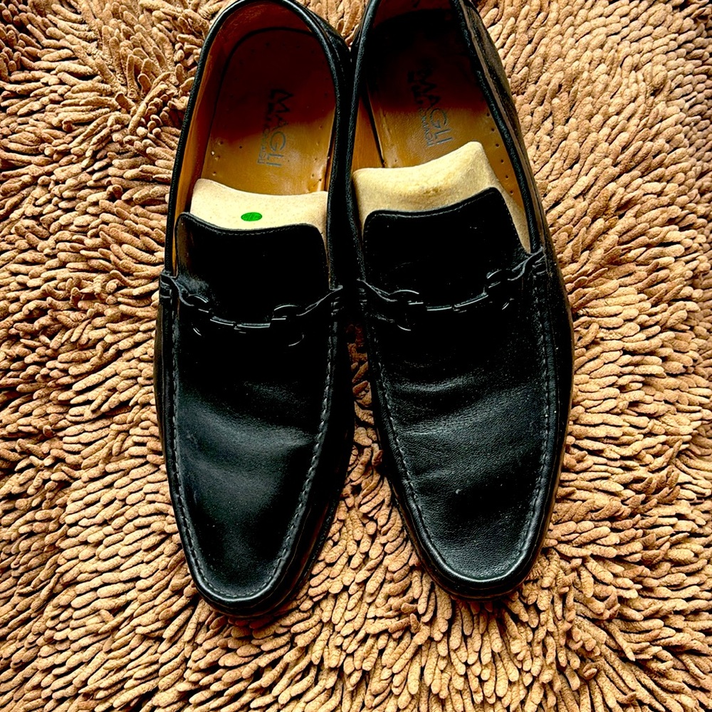 Black dress loafers with black bit